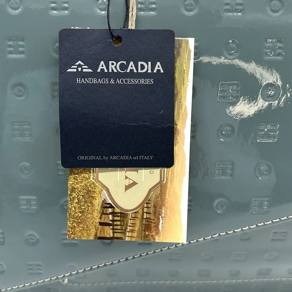 2385- Arcadia Women’s Crossbody Bag Made In Italy Patent Leather NWT - Picture 7 of 14